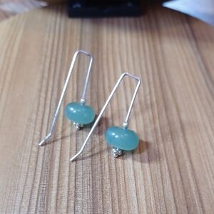 Elegant Silver and Green Earrings